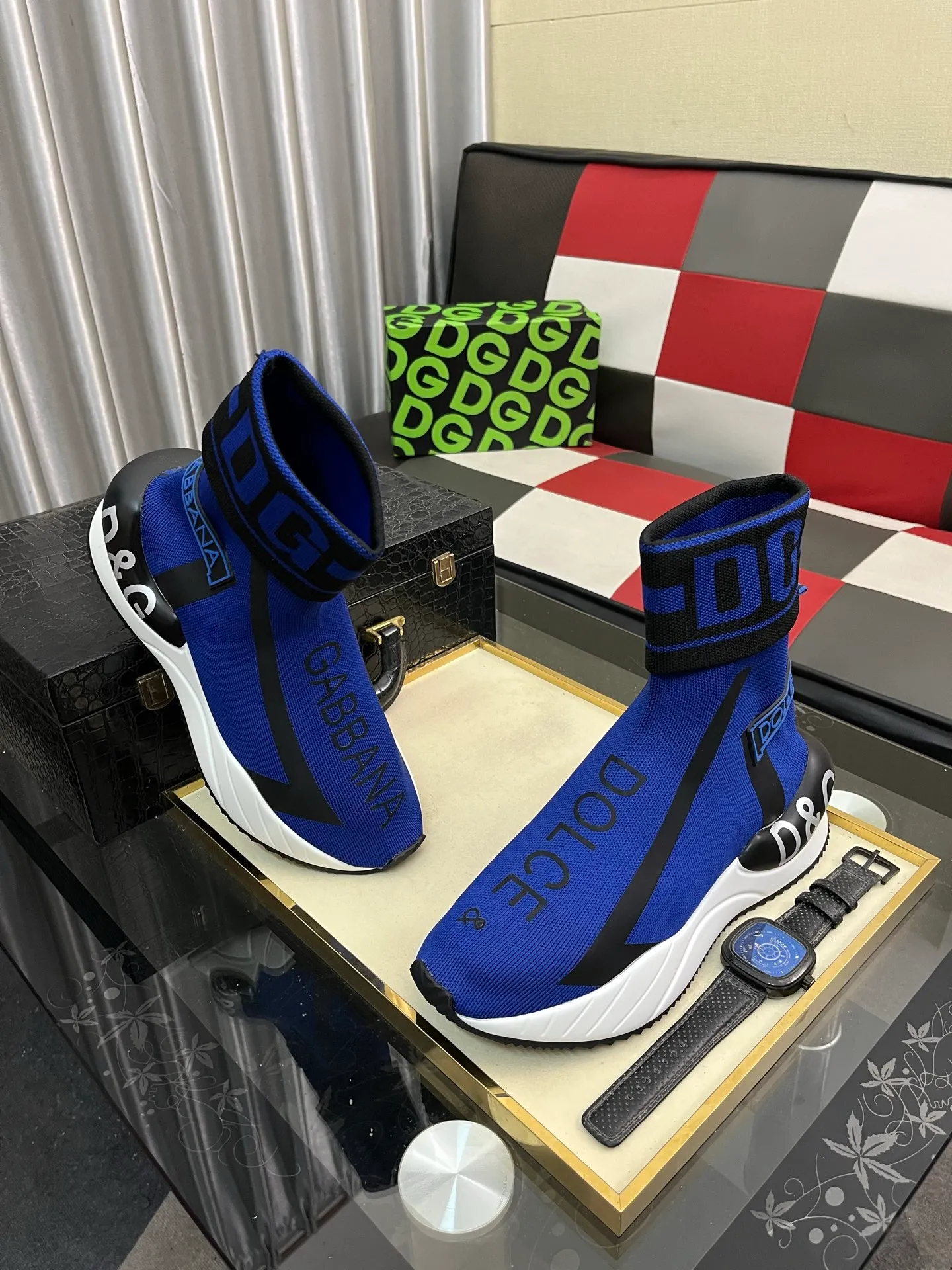 Men's men's shoes💰440⌚️⌚️【DG～】men's casual shoes 2022z cabinet simultaneous sale 🔶🔷🔜The upper is made of cowhide spliced fabric ➕Mesh lining, which is comfortable and breathable. The sole is: the original comfortable and wear-resistant outsole, ⚠️The real thing📱Photographed🎬The real thing is better📢📢📢Size: 35-46